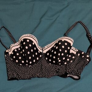 Jezebel Black and White Polka Dot Bra